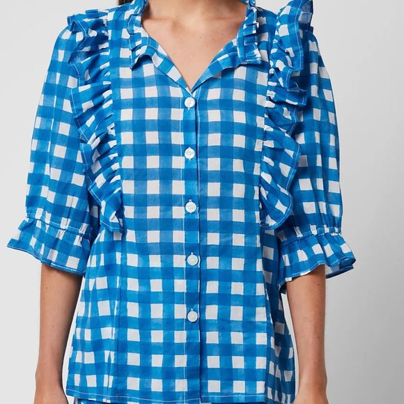 SZ Blockprint Gingham Top - Picture 1 of 3